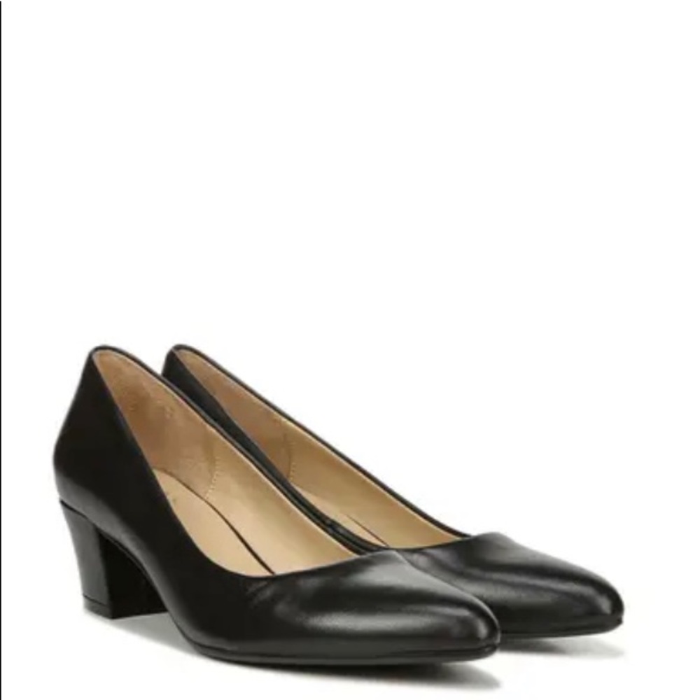 Black Leather Business Heels